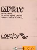 Lovejoy-Lovejoy MPR IV, Series 5000 Speed Control Installation Manual 1983-5000 Series-MPR IV-01